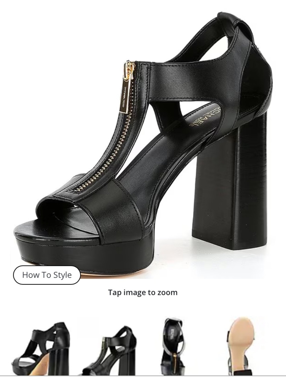 Michael Kors Berkeley Sandals Black Size 7 - New In Box ! - Picture 3 of 7